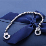 925 Sterling Silver Handcuff Friendship Bracelet Menottes For Women