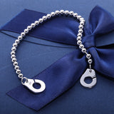925 Sterling Silver Handcuff Friendship Bracelet Menottes For Women