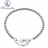 925 Sterling Silver Handcuff Friendship Bracelet Menottes For Women