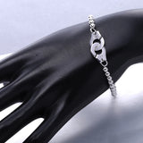 925 Sterling Silver Handcuff Friendship Bracelet Menottes For Women