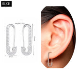 Micro Pave Safety Pins Pulse Ear Cuff 925 Sterling Silver CZ Jewelry