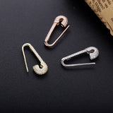 Micro Pave Safety Pins Pulse Ear Cuff 925 Sterling Silver CZ Jewelry