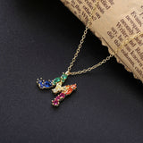 925 Silver Rainbow Crystal Pendant Necklace