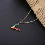 925 Silver Rainbow Crystal Pendant Necklace