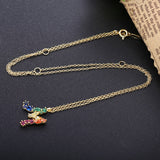 925 Silver Rainbow Crystal Pendant Necklace