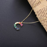 925 Silver Rainbow Crystal Pendant Necklace