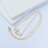 925 Silver CZ Pearl Pendant Necklace For Women