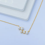 925 Silver CZ Pearl Pendant Necklace For Women