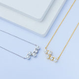 925 Silver CZ Pearl Pendant Necklace For Women