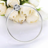 925 Silver Castle Clasp Bangle for Women