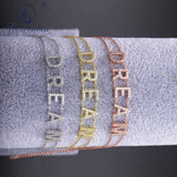 925 Sterling Silver Dream Charms Letter Chain Bracelet Women Party Jewelry