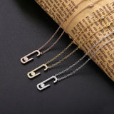 925 Silver Europe Jewelry Zircon Pave Drop Pendant Necklace