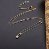 925 Silver Europe Jewelry Zircon Pave Drop Pendant Necklace