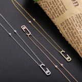 925 Silver Europe Jewelry Zircon Pave Drop Pendant Necklace