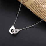 925 Silver Handcuff Menottes Chain Necklace Wedding Jewelry