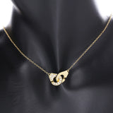925 Silver Handcuff Menottes Chain Necklace Wedding Jewelry