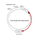 925 Silver Red String Chain Bracelet CZ Women