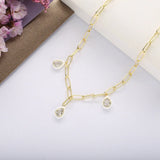 925 Silver Water Drop Pendant Choker Necklace Chain Women Jewelry