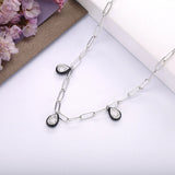 925 Silver Water Drop Pendant Choker Necklace Chain Women Jewelry