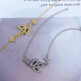 925 Silver Three Luster Leafs Women Bracelet Bangle Crystal Gift