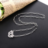 925 Silver Menottes Pendant Choker Necklaces Handcuffs Fine Jewelry