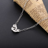 925 Silver Menottes Pendant Choker Necklaces Handcuffs Fine Jewelry
