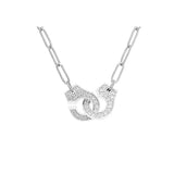 925 Silver Menottes Pendant Choker Necklaces Handcuffs Fine Jewelry