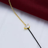 925 Sterling Silver Heart Rope-Link Bracelet Crystal Jewelry