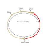 925 Silver Red Rope Bracelet Couple Bangle Fine Jewelry