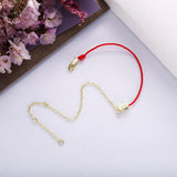 925 Silver Red Rope Bracelet Couple Bangle Fine Jewelry