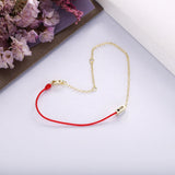 925 Silver Red Rope Bracelet Couple Bangle Fine Jewelry