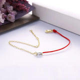 925 Silver Red Rope Bracelet Couple Bangle Fine Jewelry