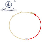 925 Silver Red Rope Bracelet Couple Bangle Fine Jewelry