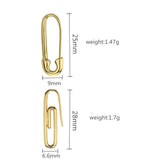 925 Silver Safety Pin Drop Earring Paper Clip Party Jewelry