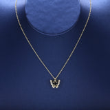 925 Silver Butterfly Necklace with CZ Femme Bijoux Fine Jewelry