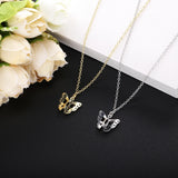 925 Silver Butterfly Necklace with CZ Femme Bijoux Fine Jewelry
