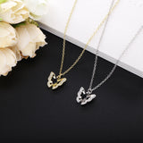 925 Silver Butterfly Necklace with CZ Femme Bijoux Fine Jewelry