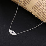 925 Silver Evil Eye Lucky Pendant Necklace Choker for Women