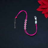 925 Silver 5 Liberty Pink String Bracelet Charms Line Chain Women Gift