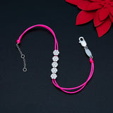 925 Silver 5 Liberty Pink String Bracelet Charms Line Chain Women Gift