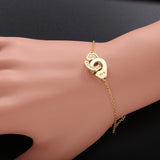 925 Silver Plated Handcuffs Crystal Bracelet for Women