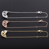 925 Silver Plated Handcuffs Crystal Bracelet for Women