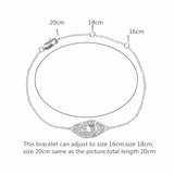 925 Silver Plated Handcuffs Crystal Bracelet for Women