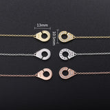 925 Silver Plated Handcuffs Crystal Bracelet for Women