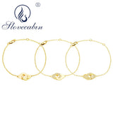 925 Silver Plated Handcuffs Crystal Bracelet for Women