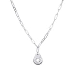 925 Sterling Silver Handcuff Dangling Chain Necklace