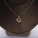 925 Sterling Silver Moon & Star Link Chain Necklace Women Fine Jewelry