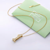 925 Silver Number 7 8 9 Pendant Necklace with Zircon for Women