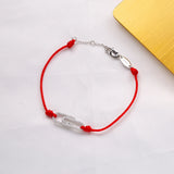925 Silver Red Rope Bracelet Crystal Rope Women Bracelet