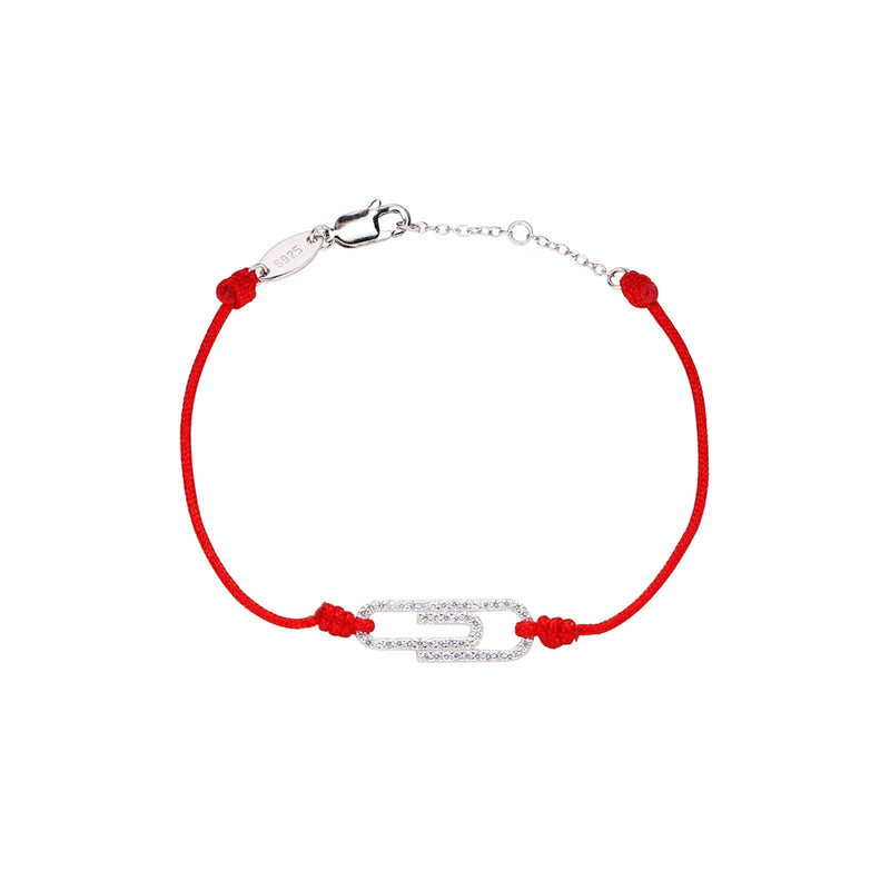 925 Silver Red Rope Bracelet Crystal Rope Women Bracelet
